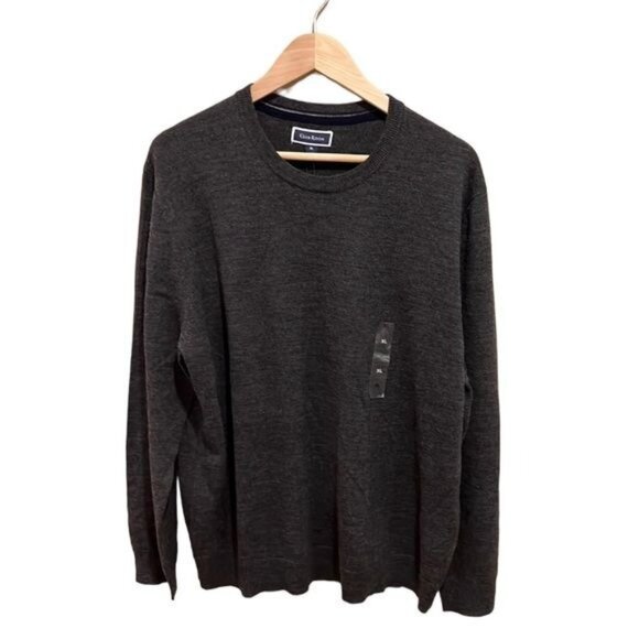 Club Room Merino Wool blend Ebony Heather crew neck sweater size XL NWT - Picture 1 of 10
